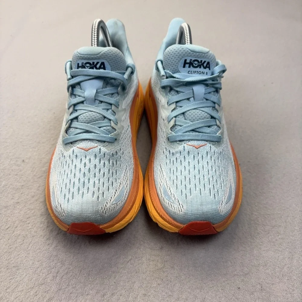 Hoka One One Clifton 8 Shoes Womens Size 8 Blue Running Sneakers‎ 1119394 SSIF